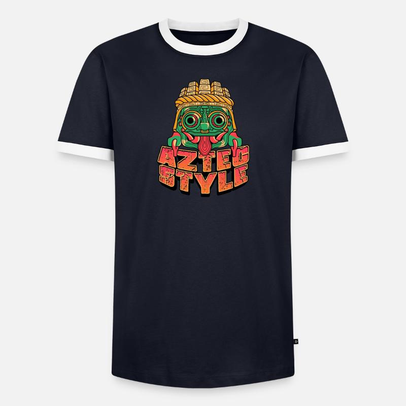 Style aztèque T-shirt contrasté Homme