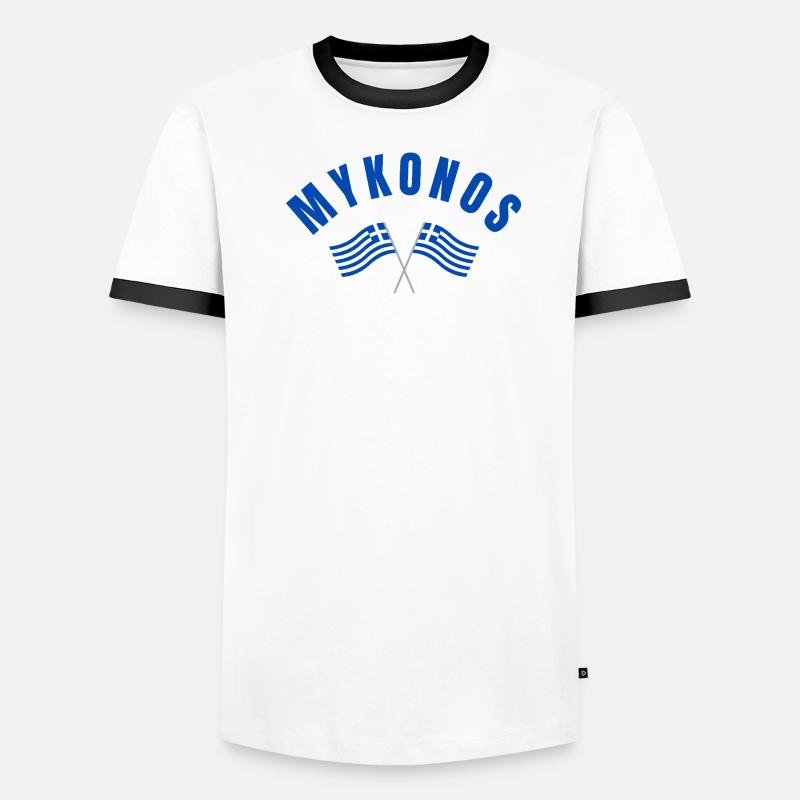 Drapeaux grecs de Mykonos T-shirt contrasté Homme