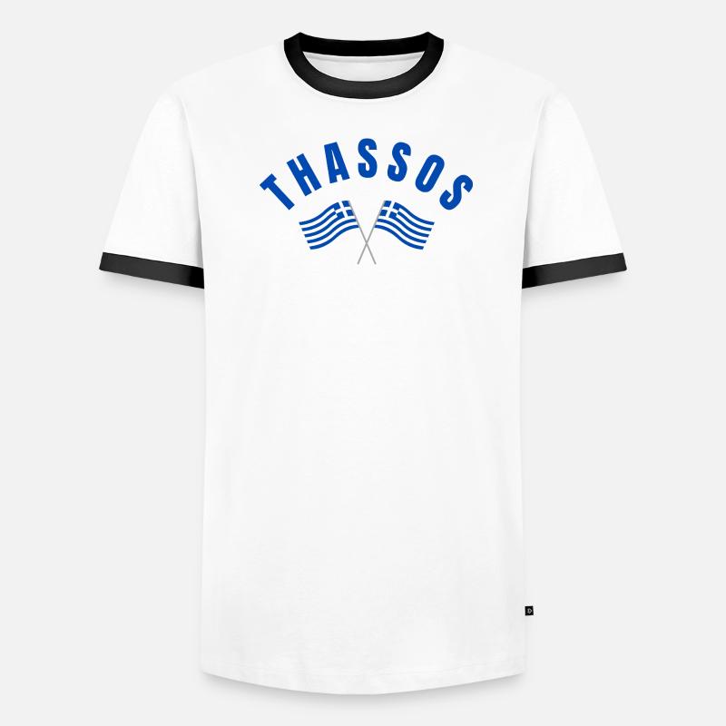 Thassos Drapeaux Grecs Croisés T-shirt contrasté Homme
