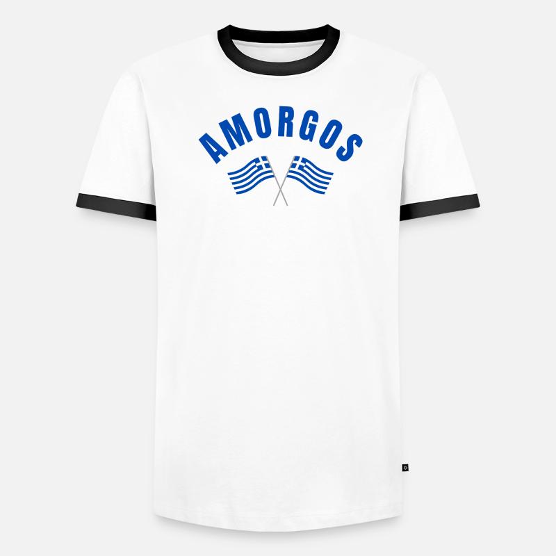 Drapeaux grecs d’Amorgos T-shirt contrasté Homme