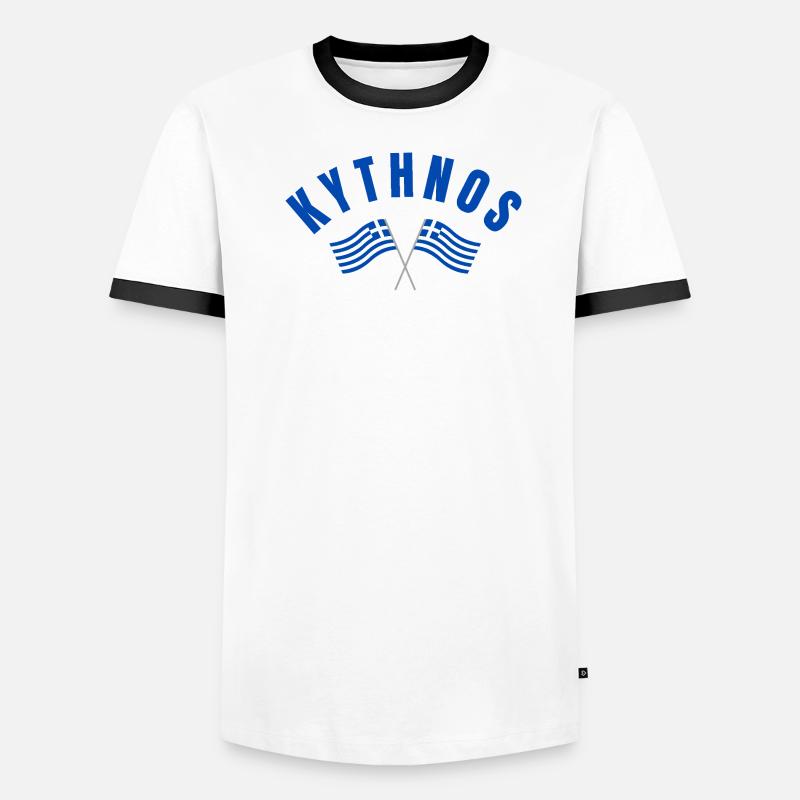 Drapeaux grecs de Kythnos T-shirt contrasté Homme