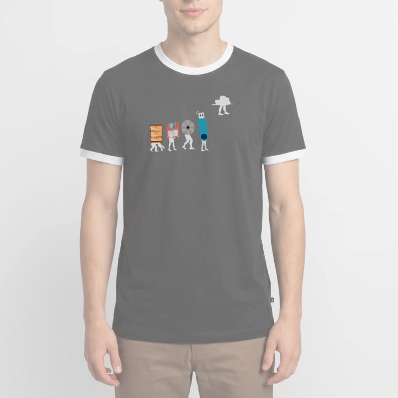 Cloud-Computing-Lustige Programmierer-Daten-KI-Software Männer Kontrast-T-Shirt