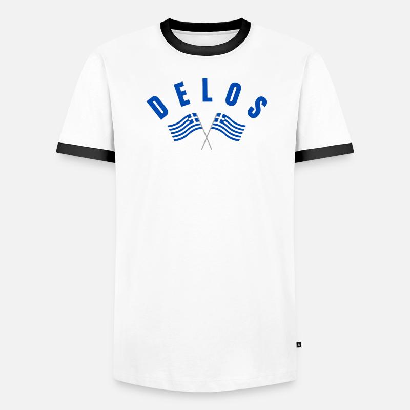 Drapeaux grecs de Delos Traversé T-shirt contrasté Homme