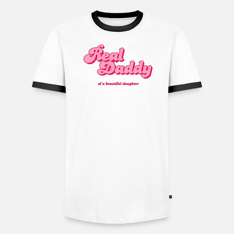 Real Daddy Pink Script Print Men's Ringer Shirt