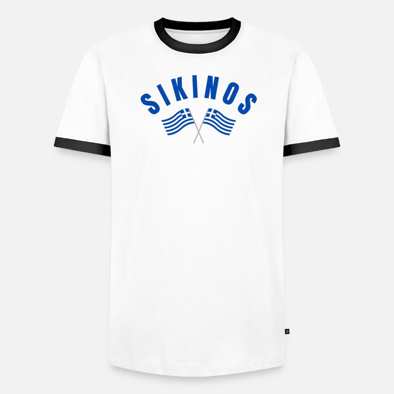 Drapeaux grecs de Sikinos T-shirt contrasté Homme