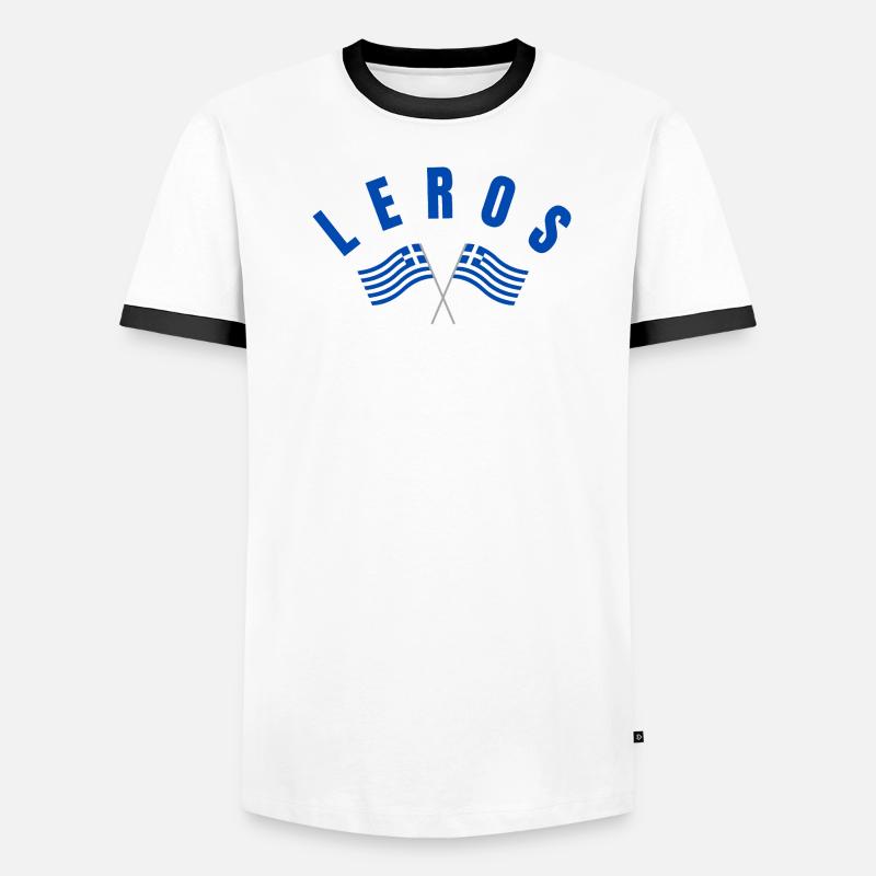 Drapeaux grecs de Leros T-shirt contrasté Homme