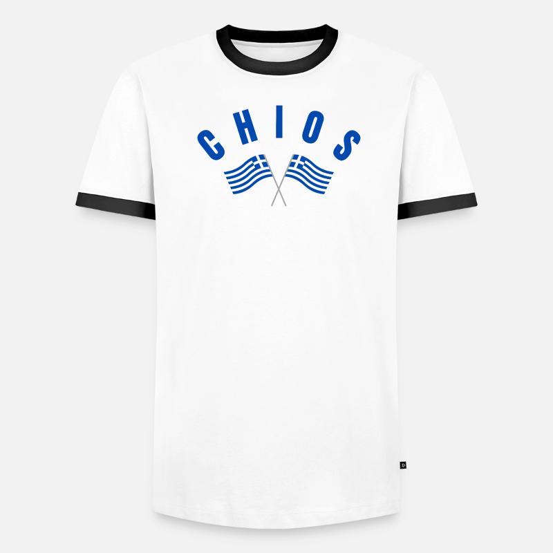 Chios Croisé des drapeaux grecs T-shirt contrasté Homme