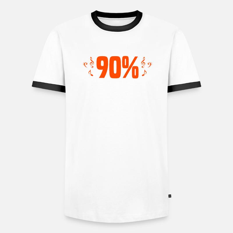 90 % de conception de clés et notes de théorie musicale T-shirt contrasté Homme