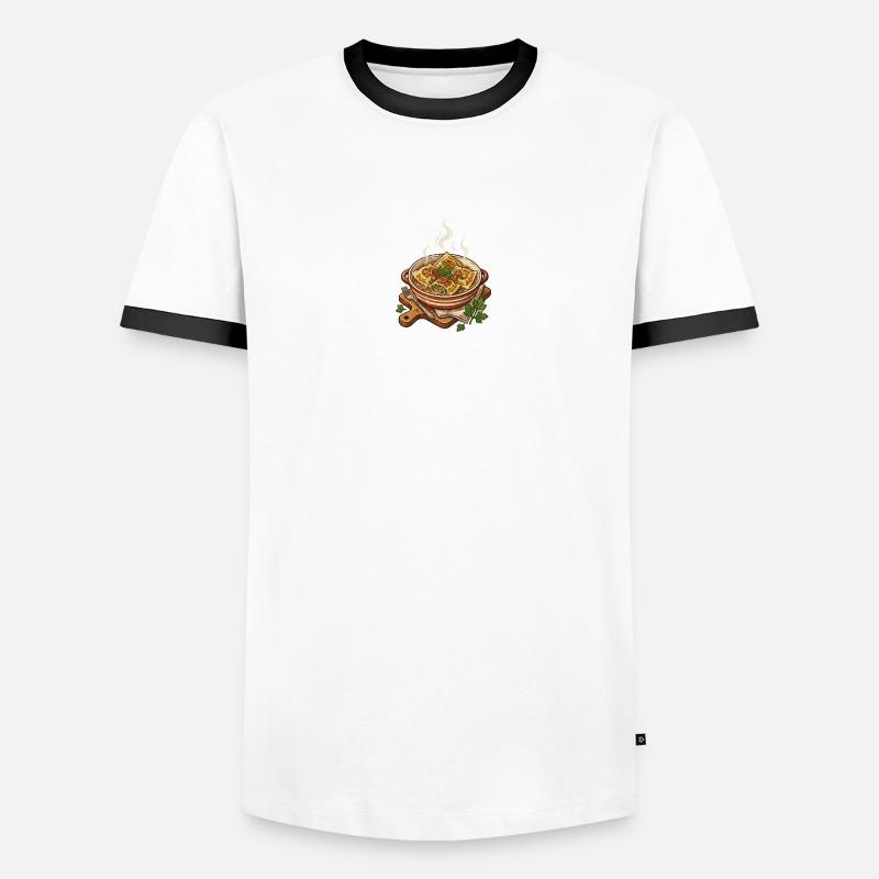 Powered by Maultaschen – Schwabe Geschenk Männer Kontrast-T-Shirt