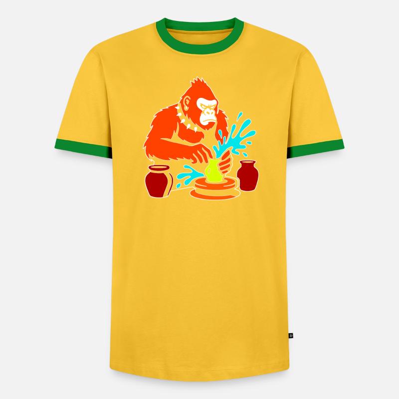 Gorilla Pottery Splash Studio - Men's Ringer Shirt - undefined