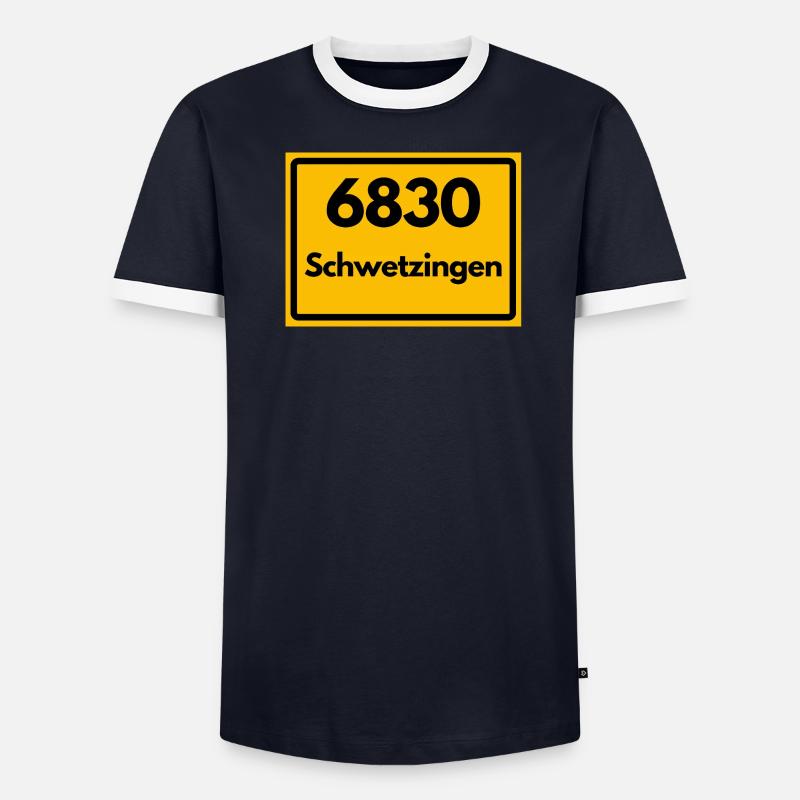 ALTE POSTLEITZAHL PLZ RETRO 6830 SCHWETZINGEN  - Männer Kontrast-T-Shirt - undefined