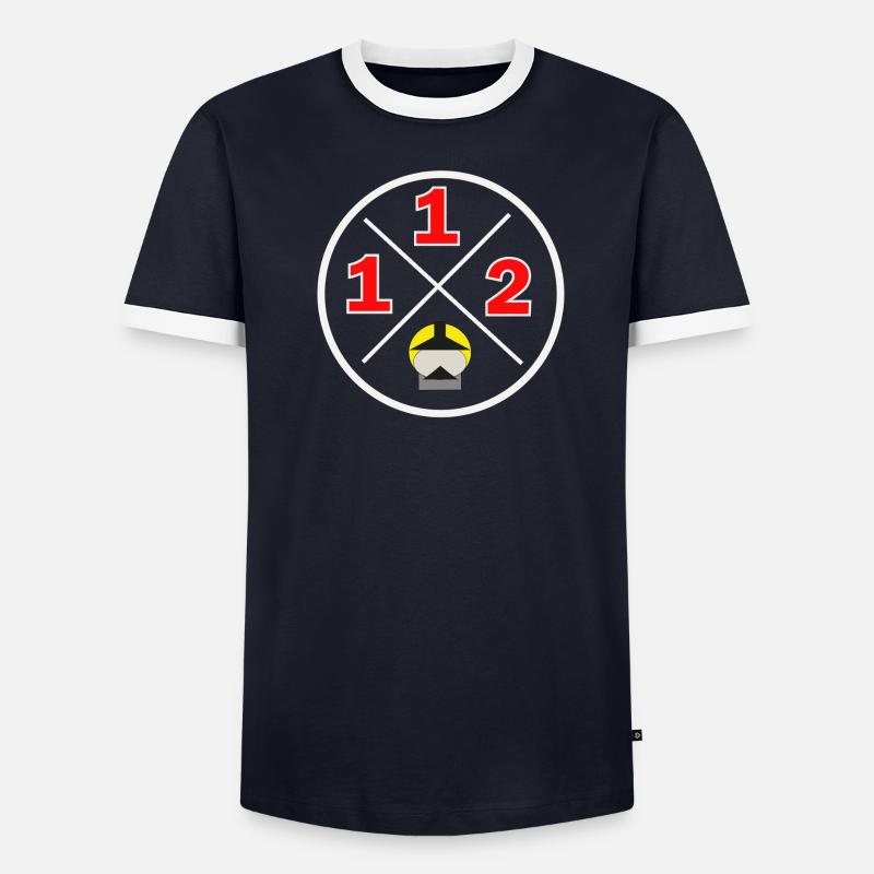 112- Logo du district - Pompiers T-shirt contrasté Homme
