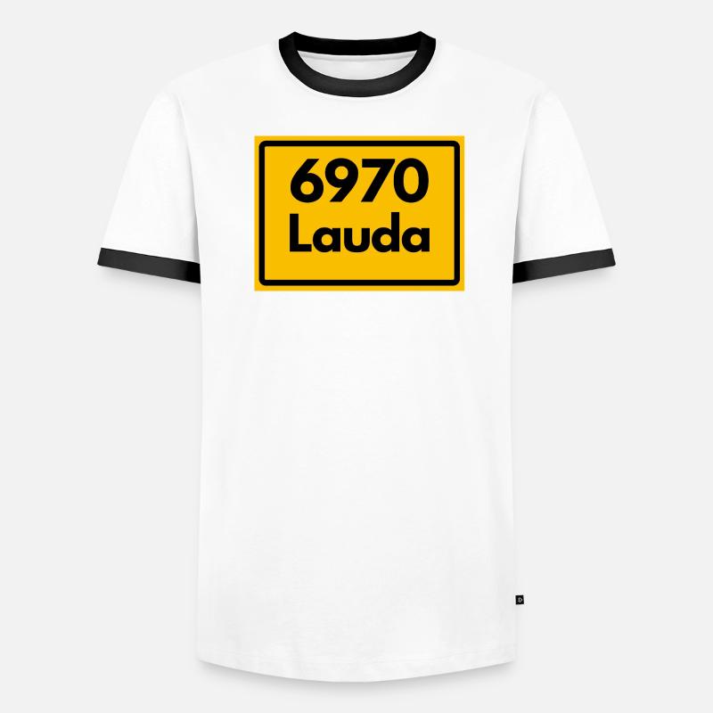 ANCIEN CODE POSTAL RETRO 6970 LAUDA HEIMATSTOLZ T-shirt contrasté Homme