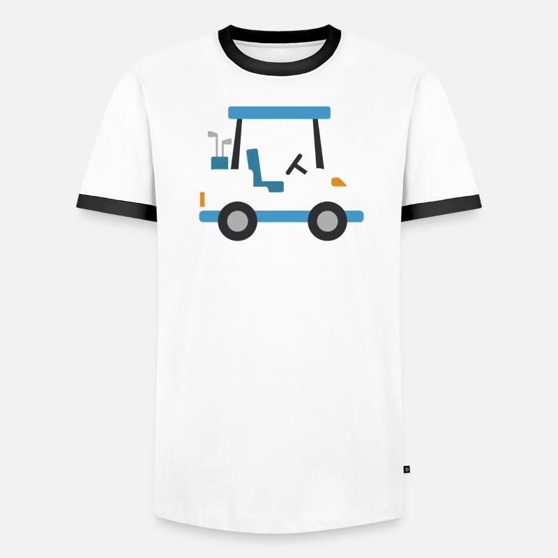 Blauer Golfwagen Männer Kontrast-T-Shirt