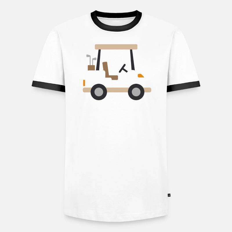 Beige Golfwagen Männer Kontrast-T-Shirt