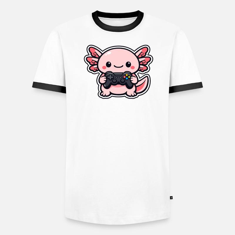 Kawaii Gaming-Drache mit Controller Männer Kontrast-T-Shirt