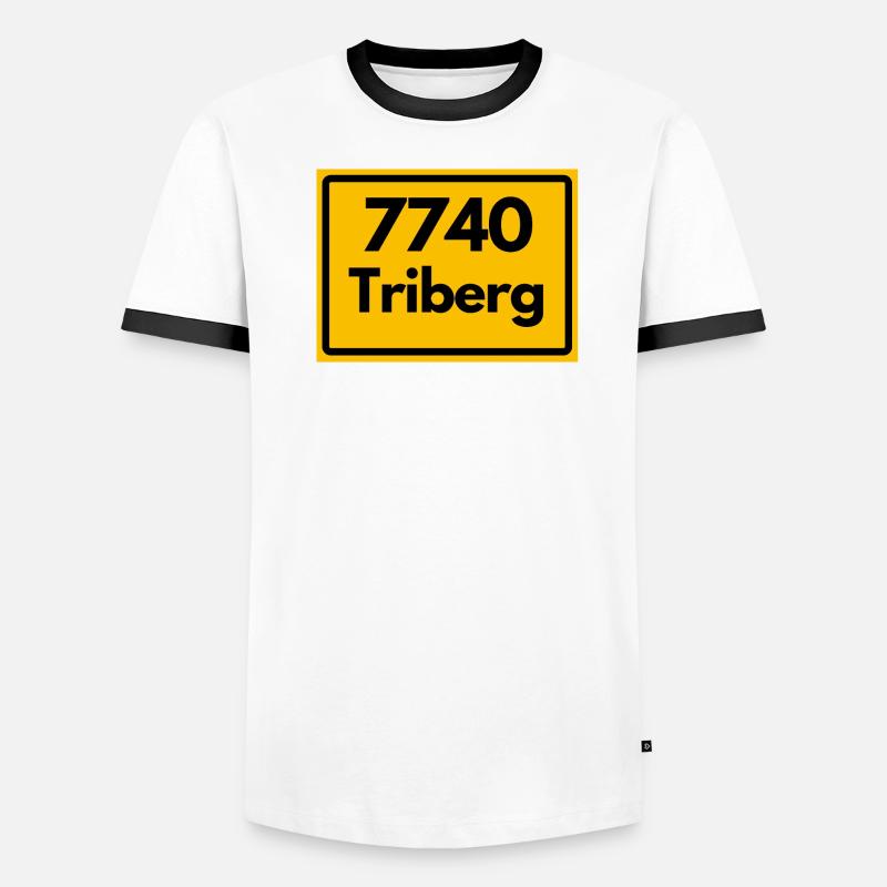 ANCIEN CODE POSTAL RÉTRO 7740 TRIBERG HEIMAT T-shirt contrasté Homme