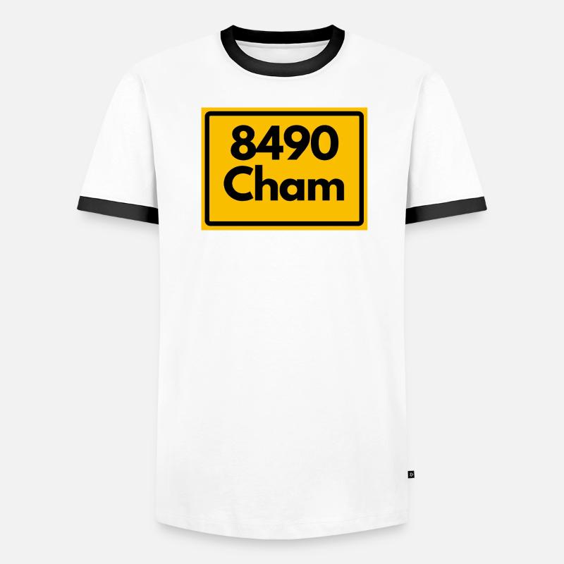 OLD POSTCODE POSTCODE RETRO 8490 CHAM HEIMATSTOLZ Men's Ringer Shirt