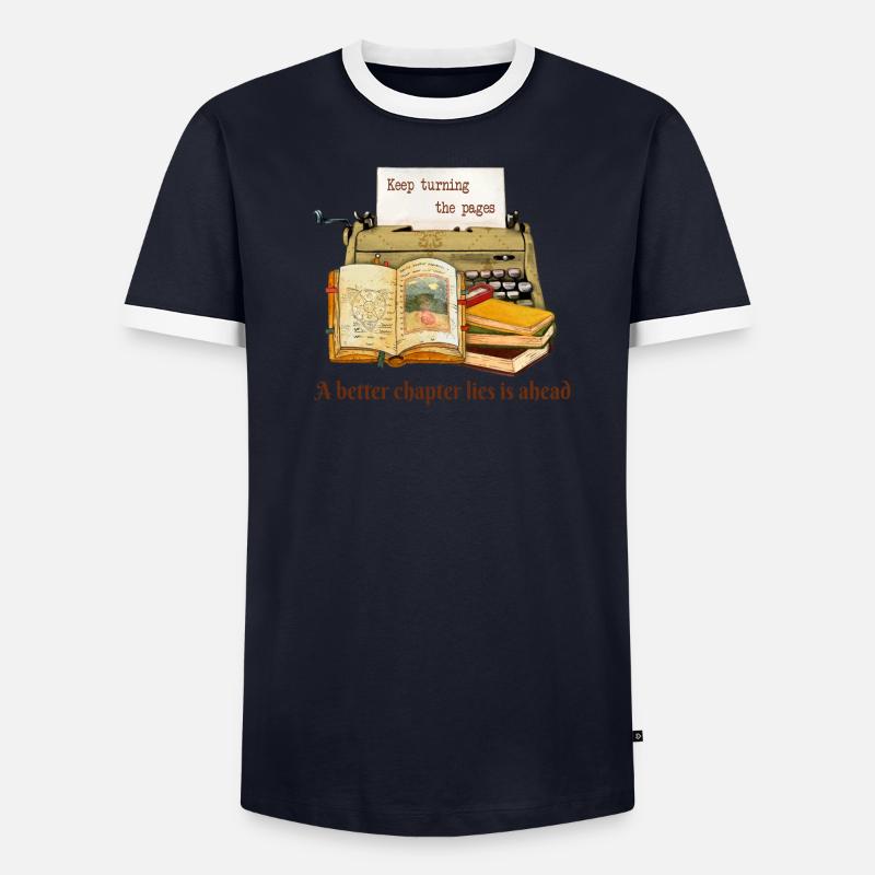 Keep Turning The Pages  Men's Ringer Shirt