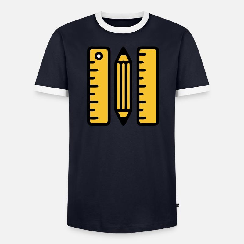 Règles-stylo dessinant l’architecture T-shirt contrasté Homme