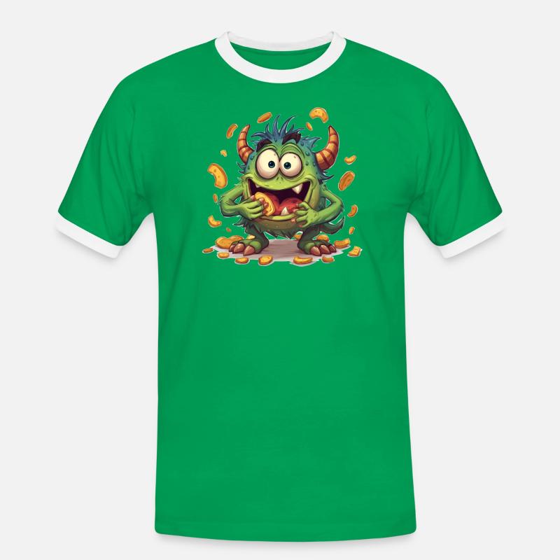 Mint Sample Snacking - Men's Ringer Shirt - kelly green/white