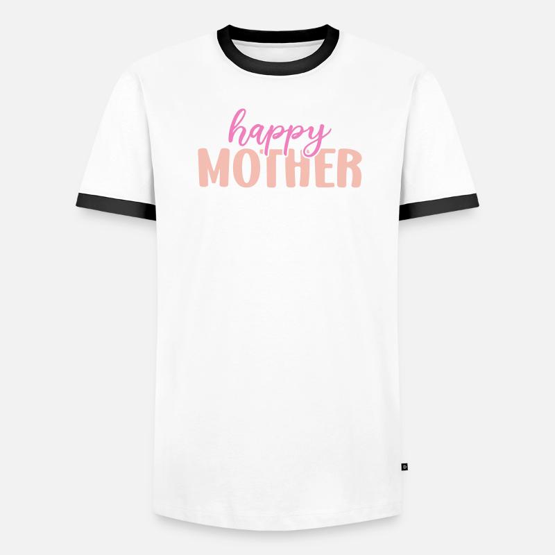 Glückliche Mutter Männer Kontrast-T-Shirt