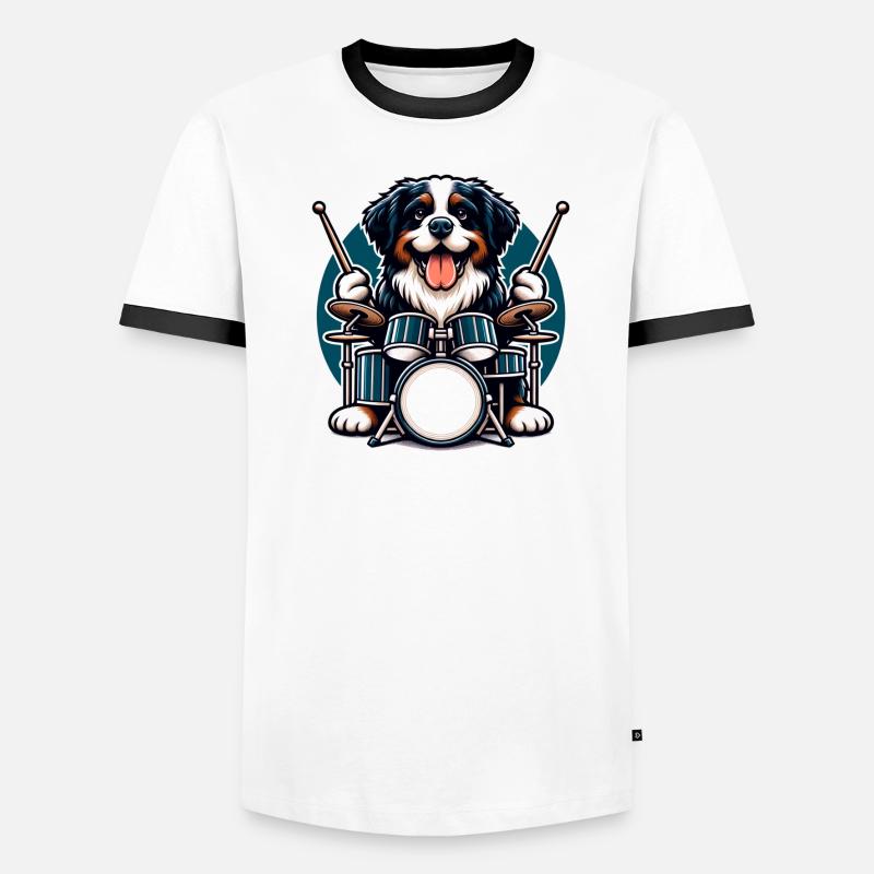 Cool Bouvier bernois Drummer Batteur T-shirt contrasté Homme