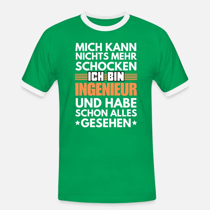 Non-Shockable Engineer - Men's Ringer Shirt - kelly green/white