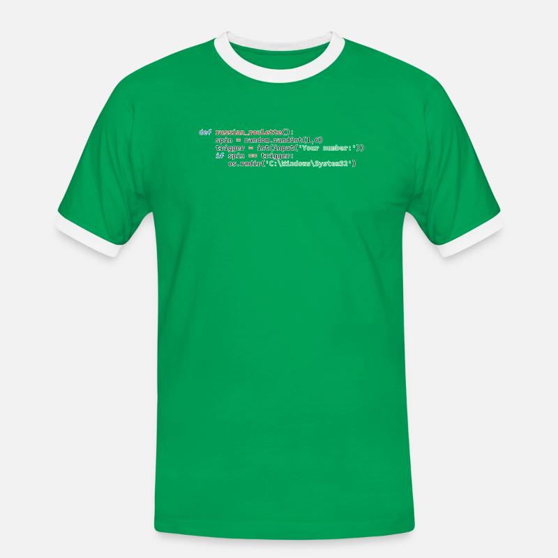 Python Russian Roulette - Men's Ringer Shirt - kelly green/white