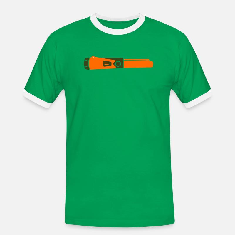 Pinpointer Probe Detectorist - Men's Ringer Shirt - kelly green/white