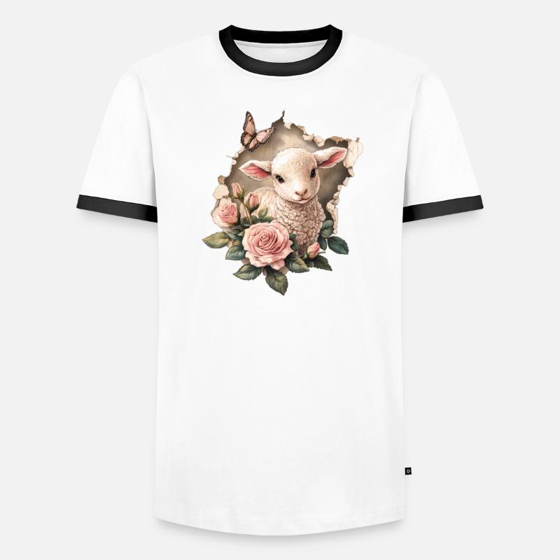 Süßes Lamm Männer Kontrast-T-Shirt