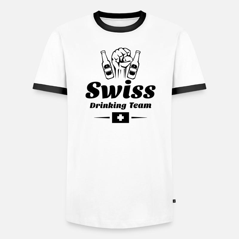 drinking team swiss Männer Kontrast-T-Shirt