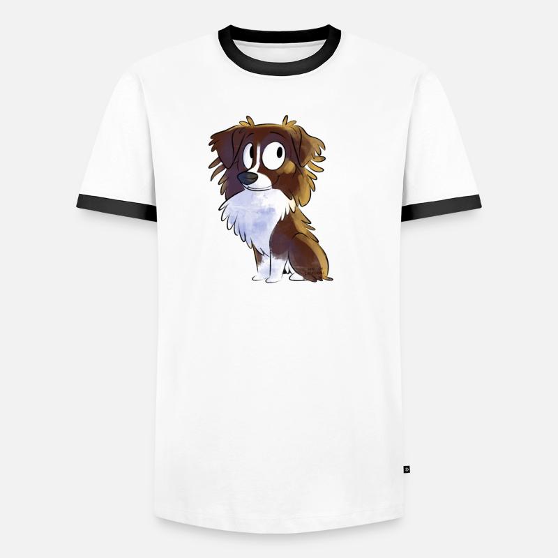 Chibi Australian Shepherd - Rot Männer Kontrast-T-Shirt