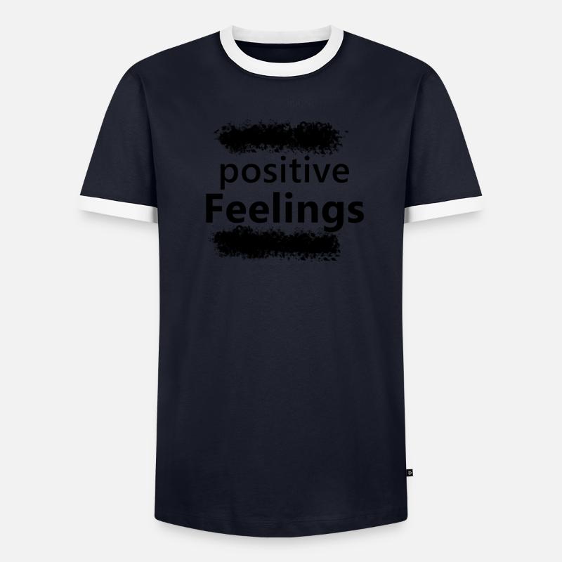 « Sentiments positifs » - lettrage T-shirt contrasté Homme