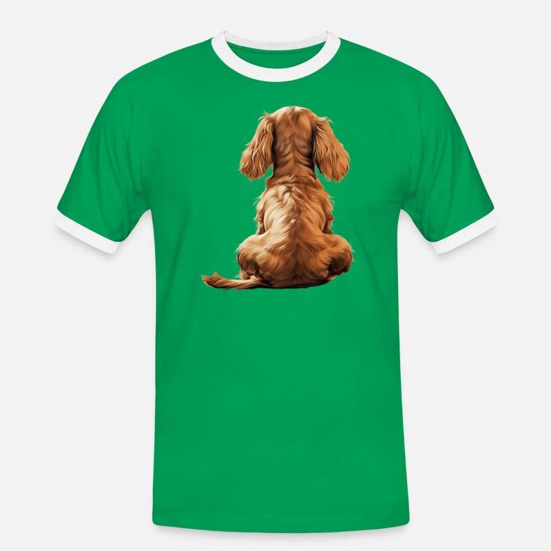 Cocker Spaniel - Männer Kontrast-T-Shirt - Kelly Green/Weiß