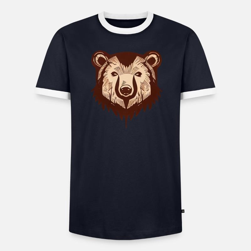 Braunbär Männer Kontrast-T-Shirt