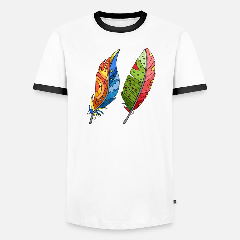Feder Männer Kontrast-T-Shirt