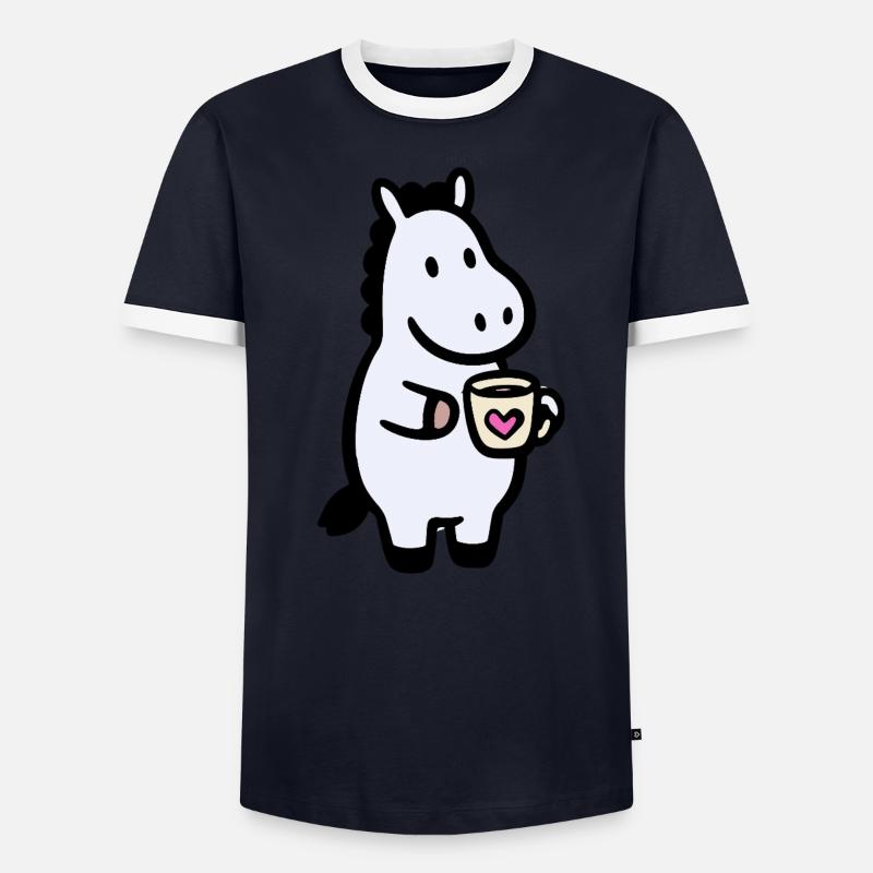 HerzHippo Kaffee Begleiter Männer Kontrast-T-Shirt