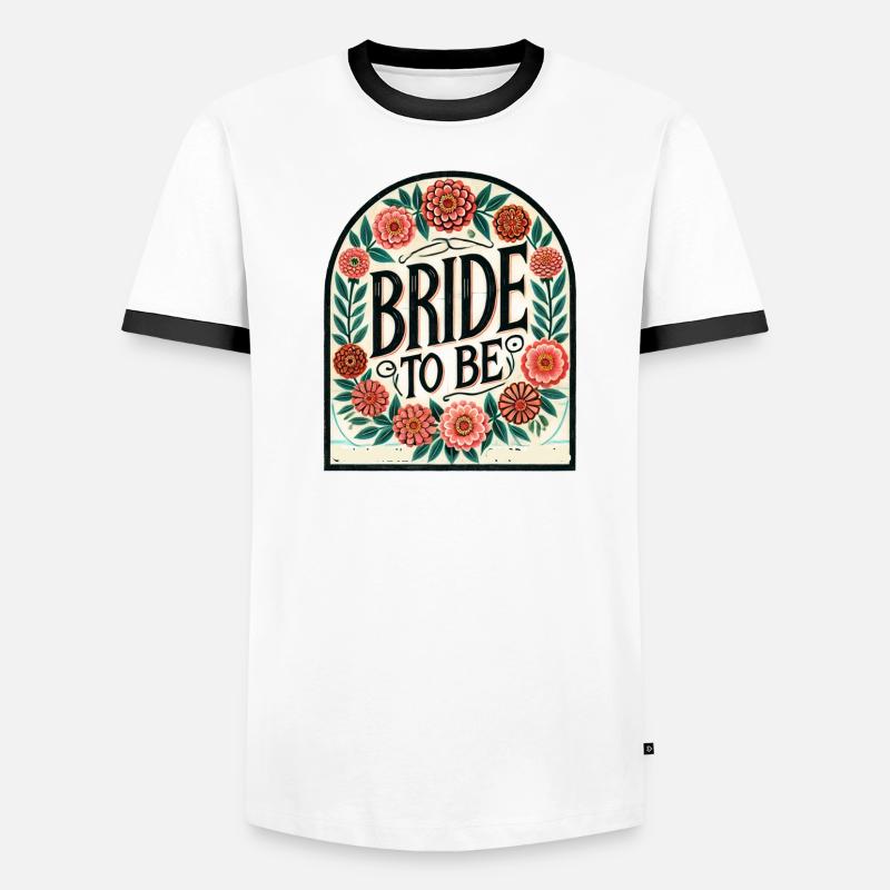 Braut-Blumen-Schild Männer Kontrast-T-Shirt