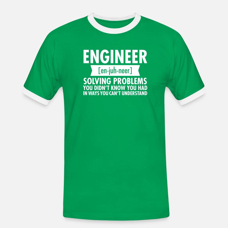 Engineer - Solving Problems - Men's Ringer Shirt - kelly green/white