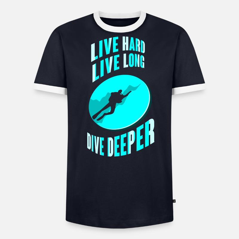 Plongée Plongée Instructeur de plongée Plongée T-shirt contrasté Homme