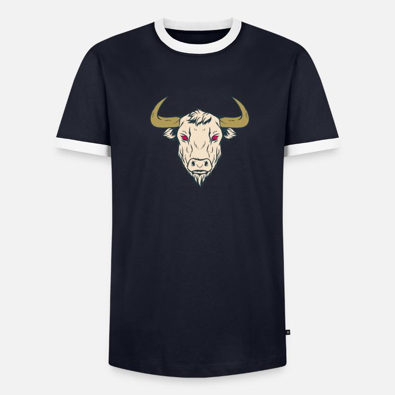 Taurus Red Eyes Devil Men's Ringer Shirt