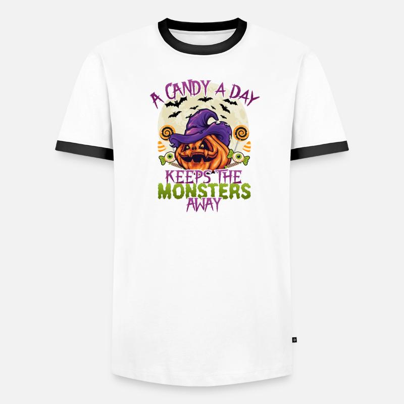A candy a day keeps the monsters away Men's Ringer Shirt