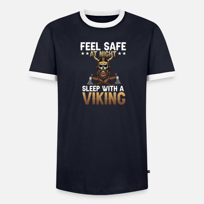 Schlaf mit einem Wikinger - Männer Kontrast-T-Shirt - undefined