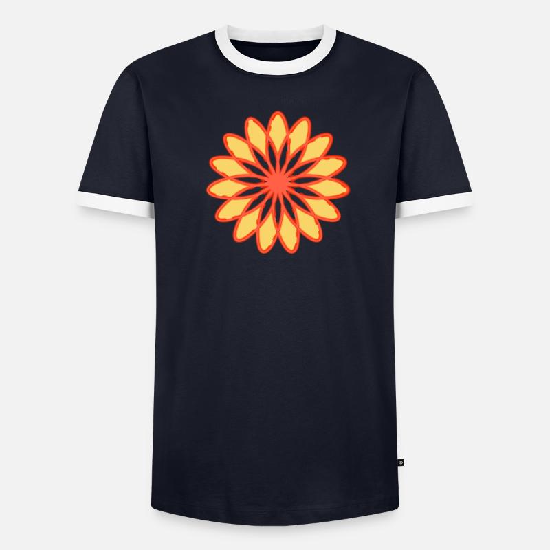 Fleur rouge T-shirt contrasté Homme