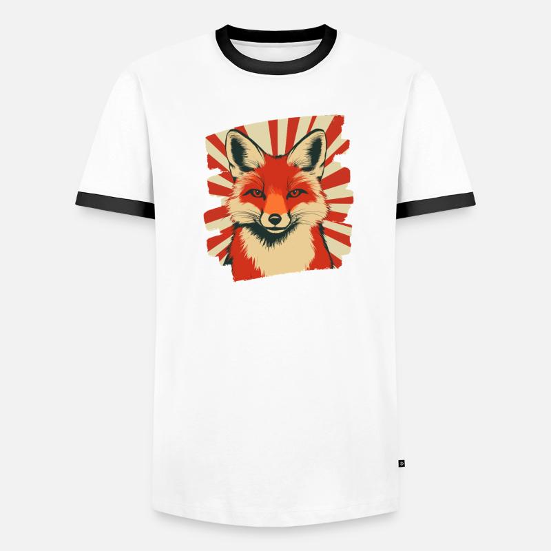 Fuchs Retro Männer Kontrast-T-Shirt