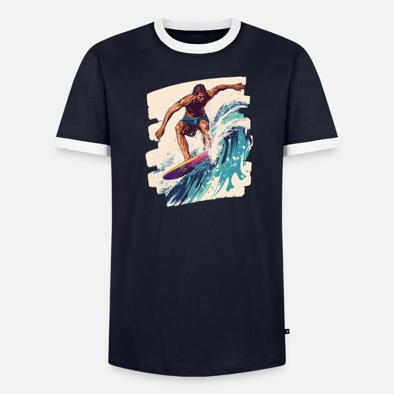 Surfeur Surf Planche de surf Surf T-shirt contrasté Homme