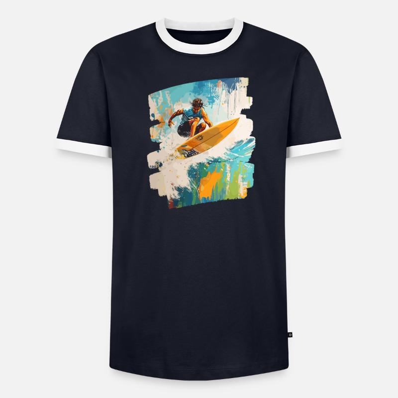 Surfeur Surf Planche de surf Surf T-shirt contrasté Homme