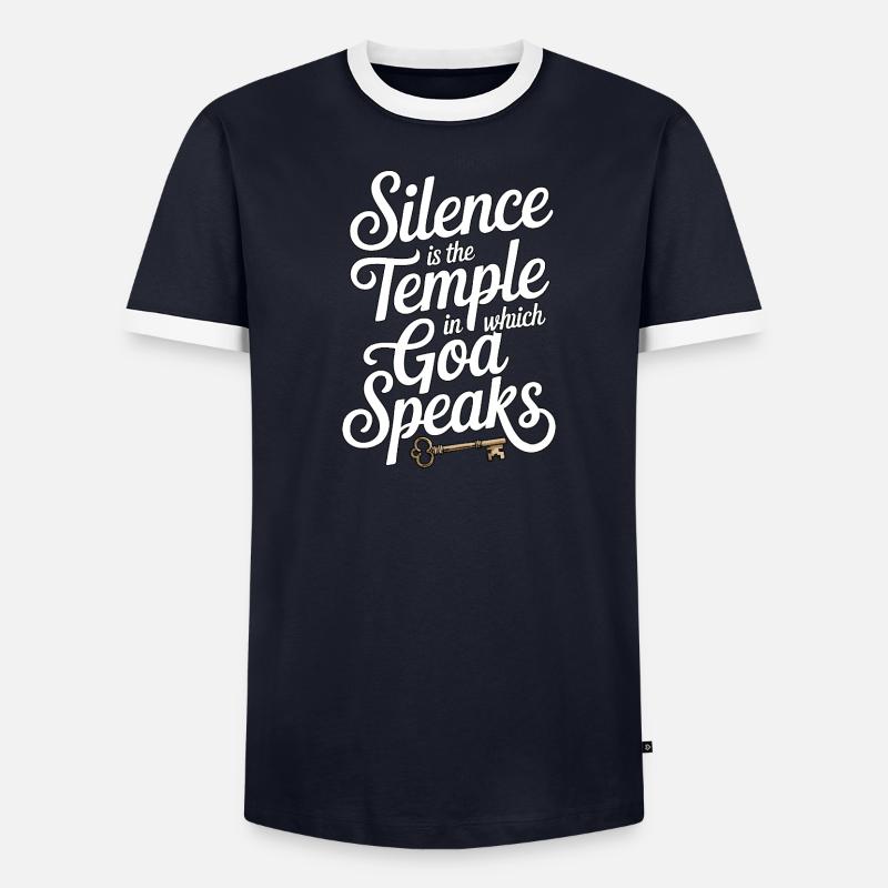 Silence – God Speaks Design Männer Kontrast-T-Shirt