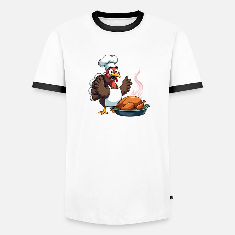 Cuisinier de dinde de Thanksgiving T-shirt contrasté Homme